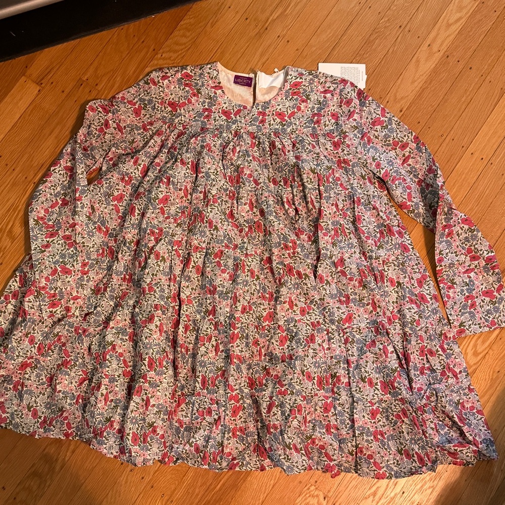 Merlette x Liberty London Soliman Floral Print Long sleeve tiered dress